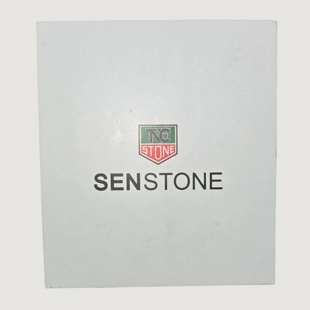 Senstone Mens Watch Black Square Chronograph Sports Silicone Strap X0045GCRD9
